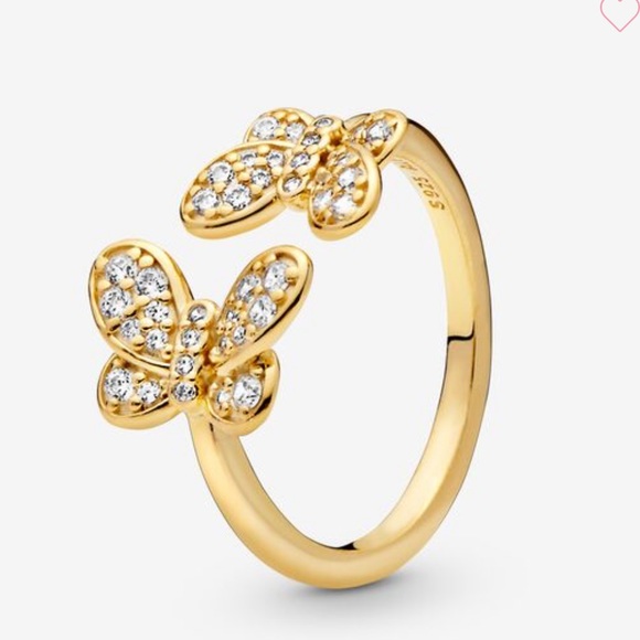 Pandora Shine 18K Gold Plated Butterfly Ring - Picture 1 of 4